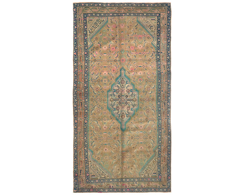 5x10 Vintage Brown Persian Style Hand Knotted Low Pile Wool Area Rug